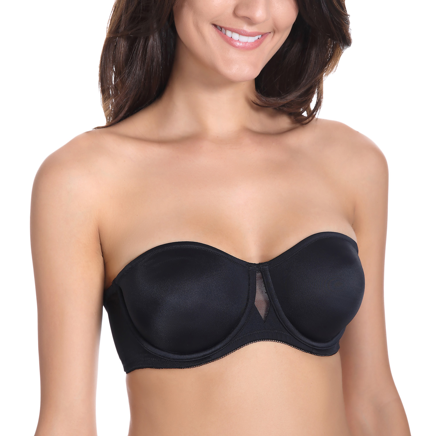 Women's Smooth Underwire Convertible Straps Non Padded Strapless ...