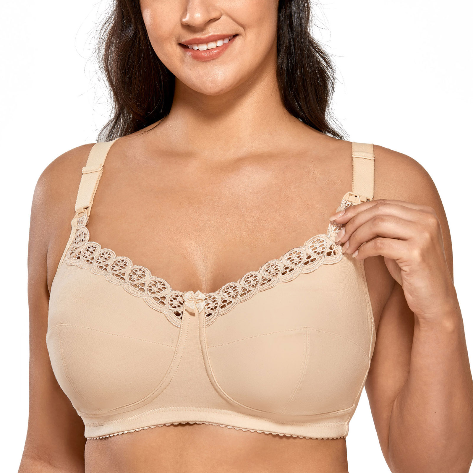 Gratlin Women Plus Size Cotton Nursing Bra Wireless Breastfeeding