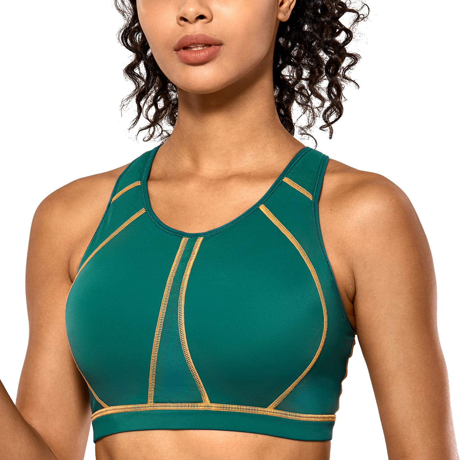 thumbnail 31 - SYROKAN Women&#039;s High Impact Full Support Wire Free Padded Active Sports Bra