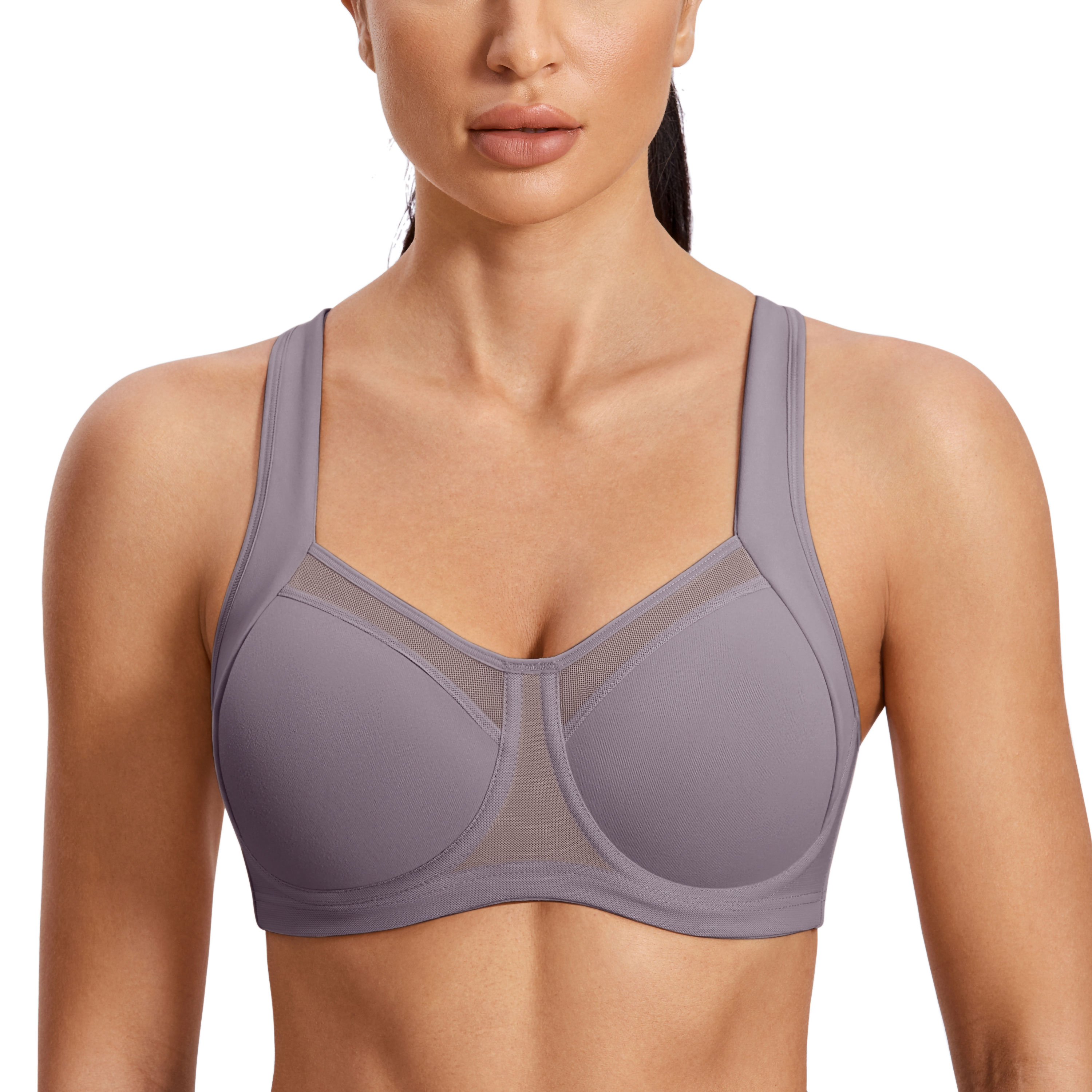 Syrokan Womens Sports Bra Front Adjustable Padded Wireless