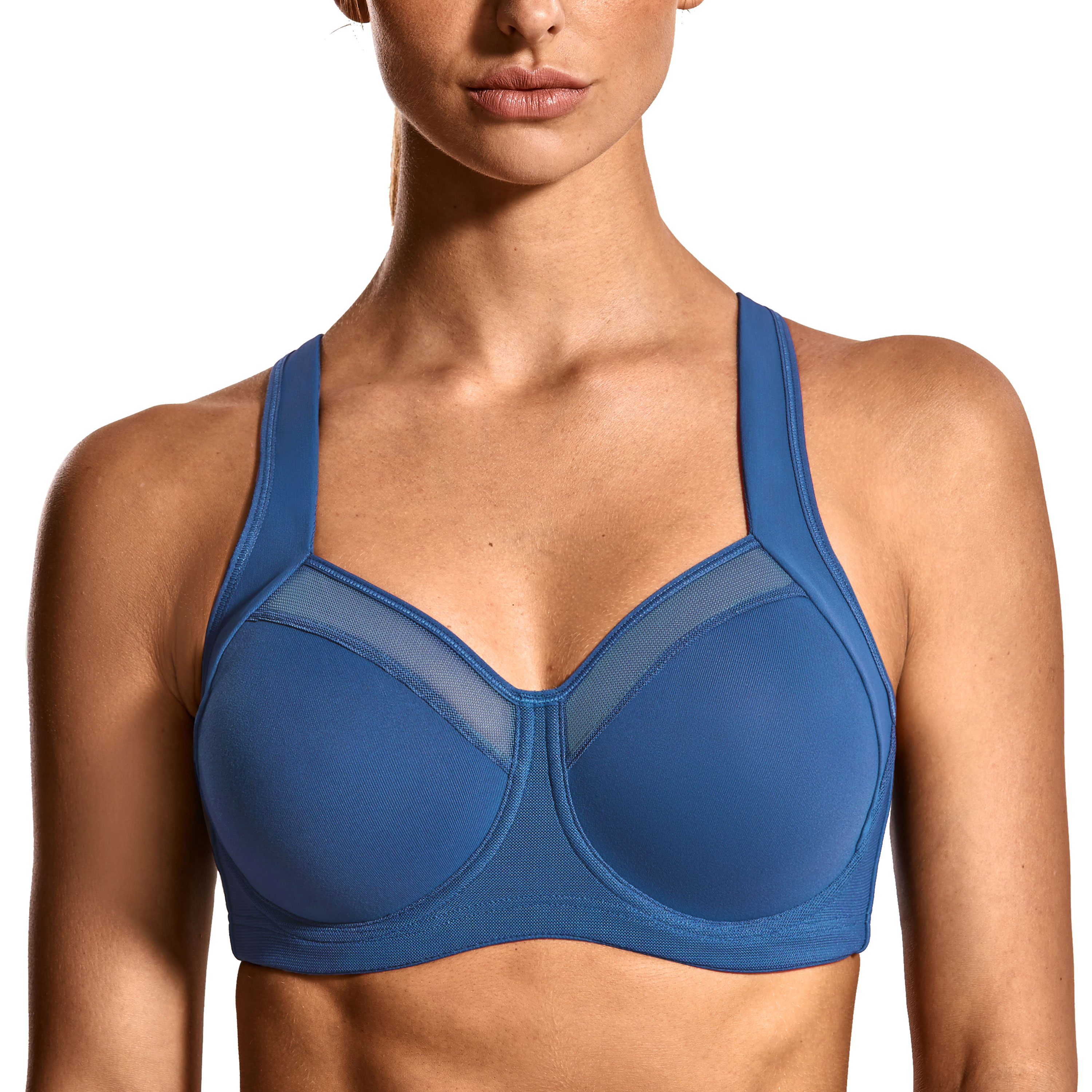 SYROKAN Women's High Impact Sports Bra Workout Powerback Support