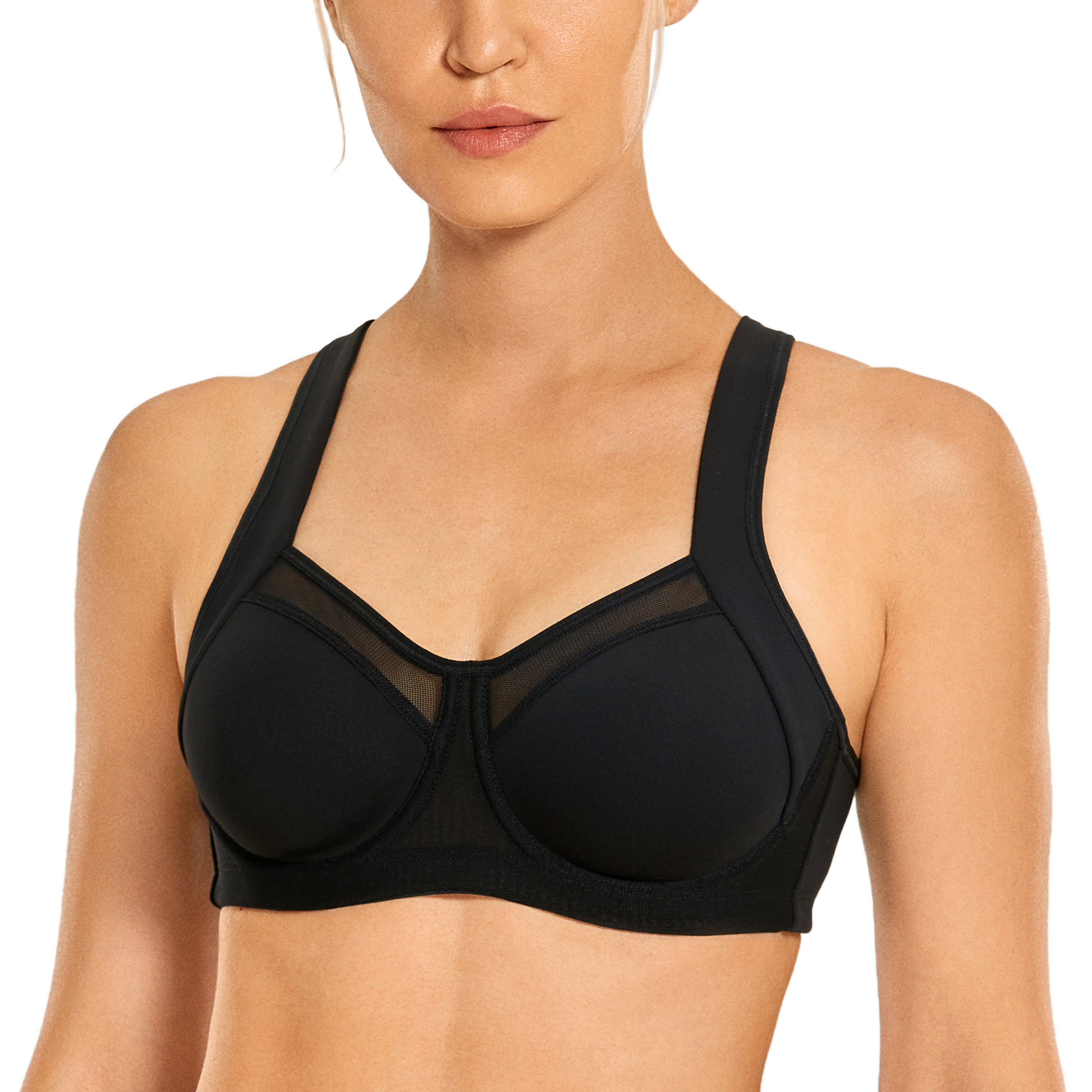 SYROKAN High Impact Sports Bras for Women High Support Underwire Racerback  Ad for sale online