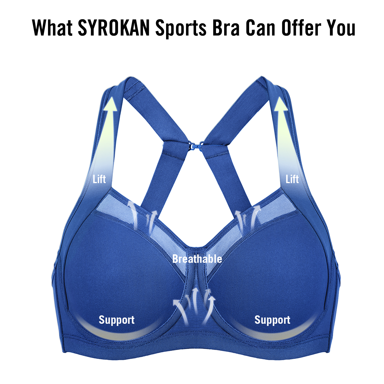Buy SYROKAN Women's High Impact Underwire Sports Bra High Support