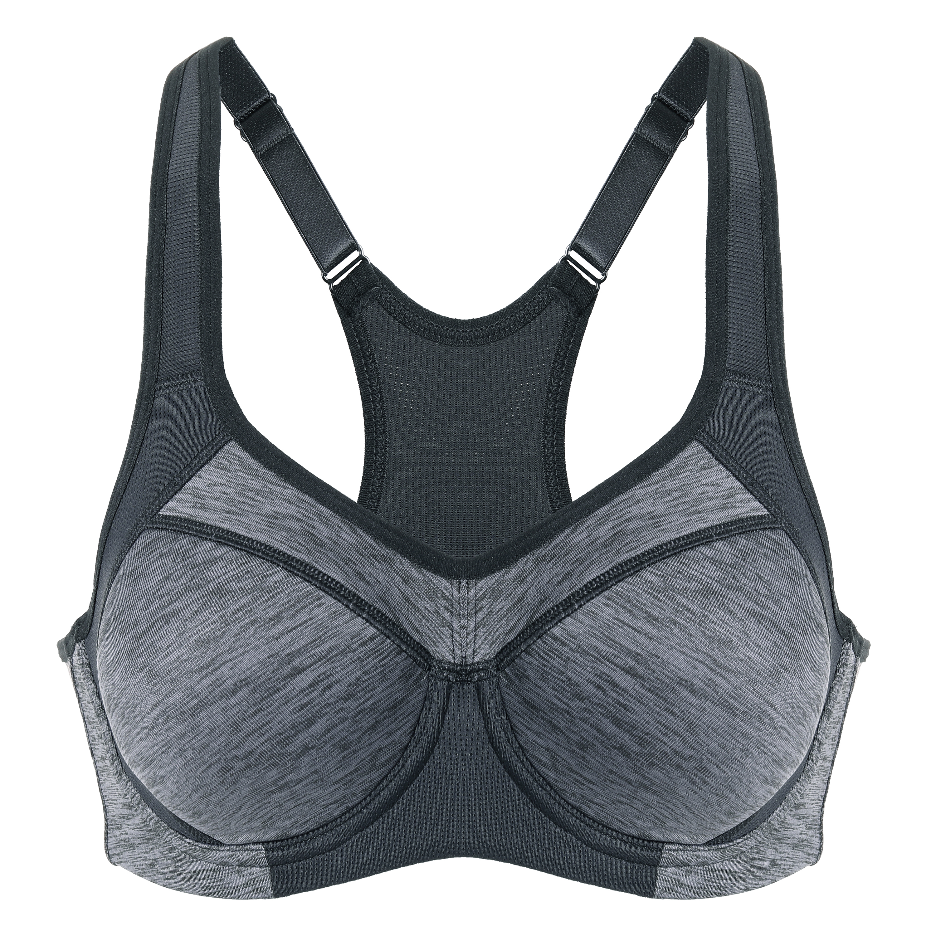 thumbnail 16 - SYROKAN Women&#039;s Underwire Sports Bra Support High Impact Racerback Lightly Lined