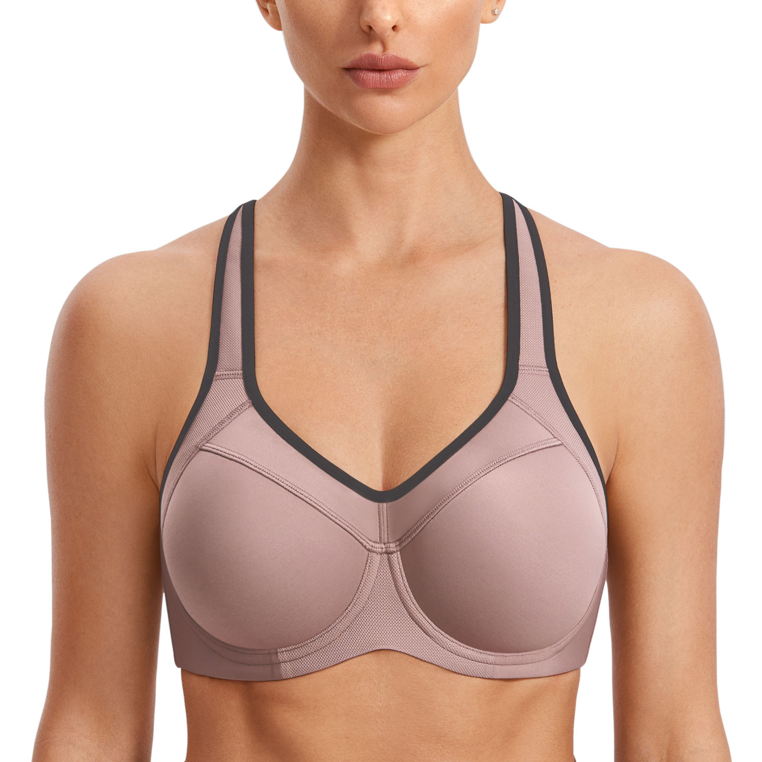 SYROKAN High Impact Sports Bras for Women High Support Unlined