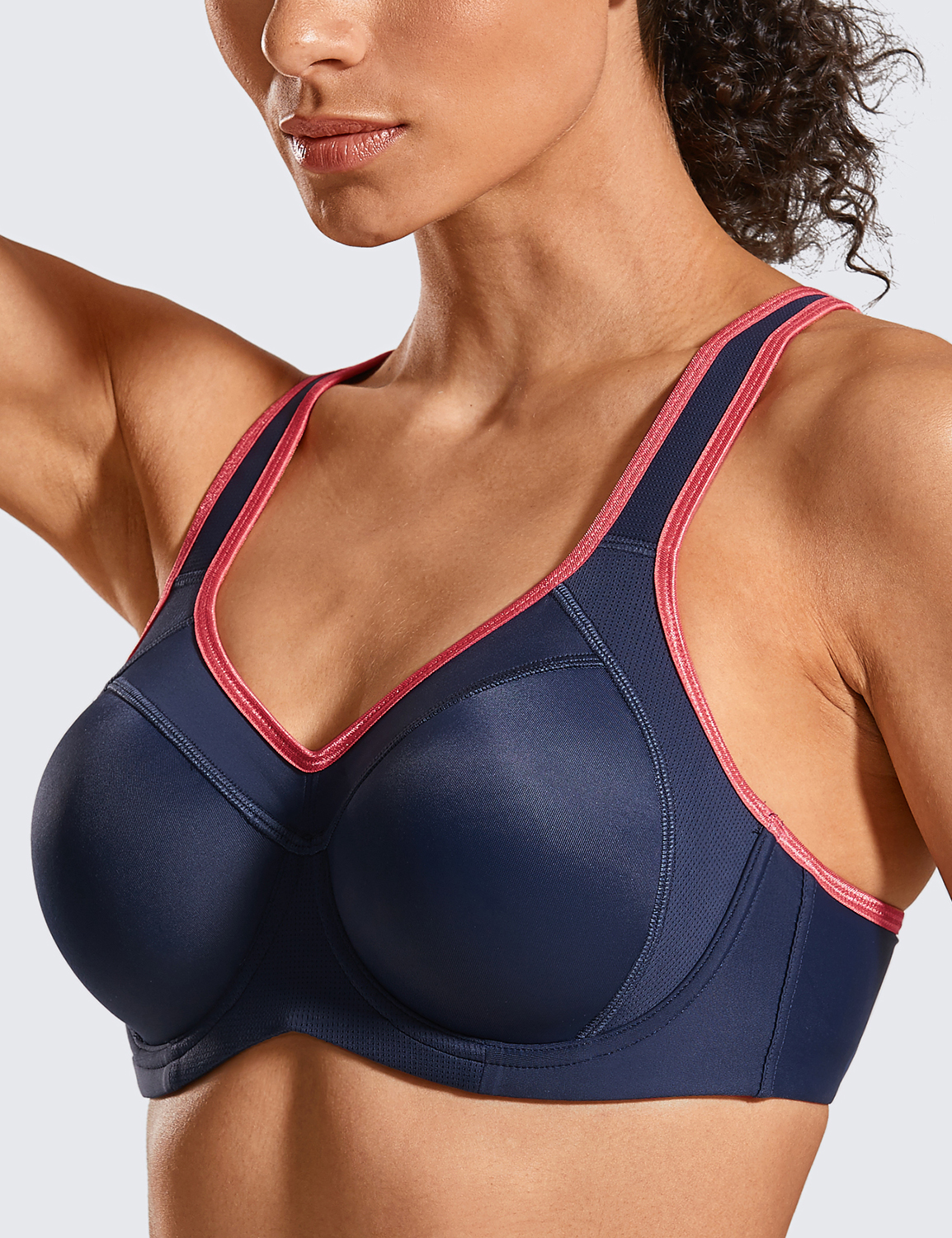 Women S Sports Bra Full Support High Impact Racerback Lightly Lined