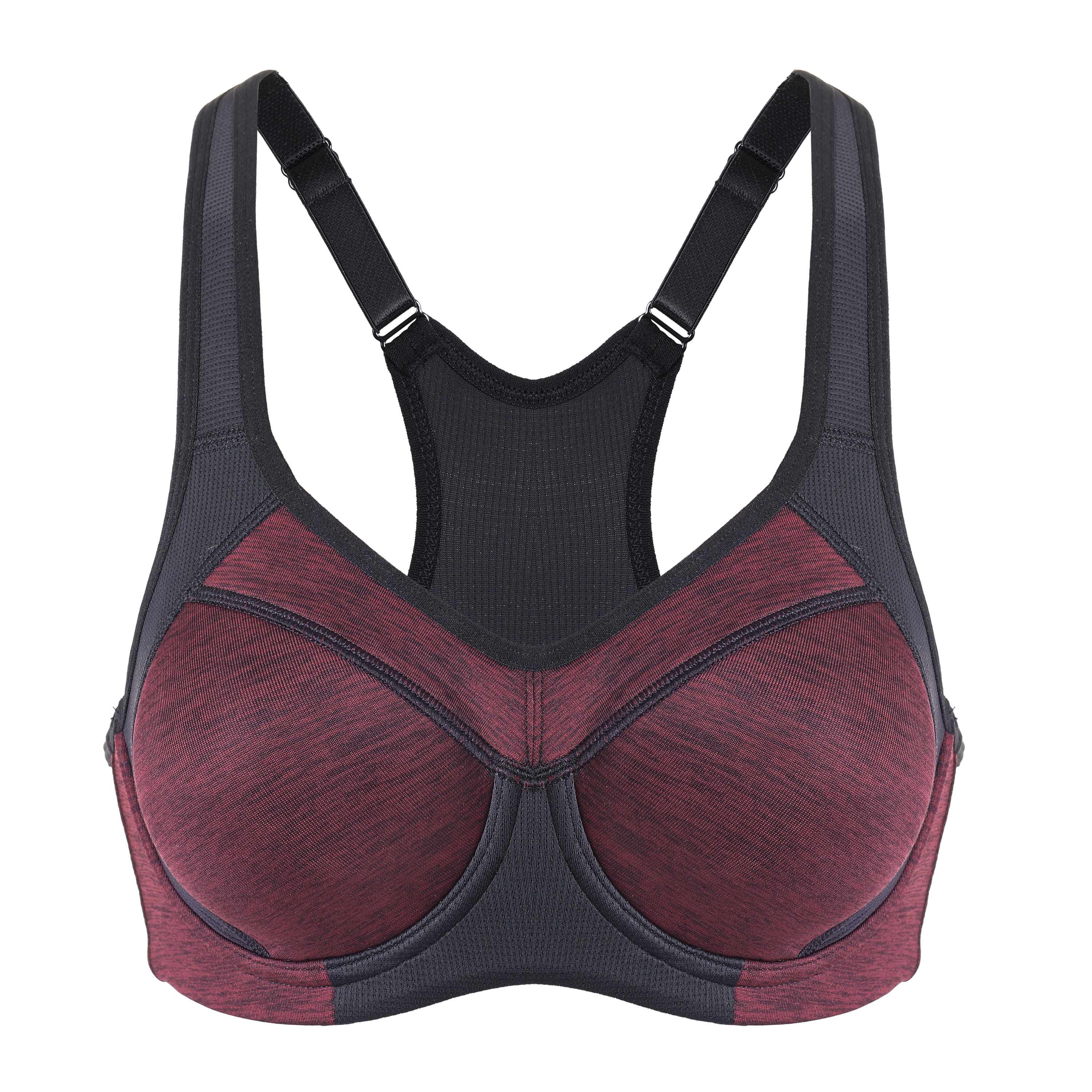 thumbnail 6 - SYROKAN Women&#039;s Underwire Sports Bra Support High Impact Racerback Lightly Lined