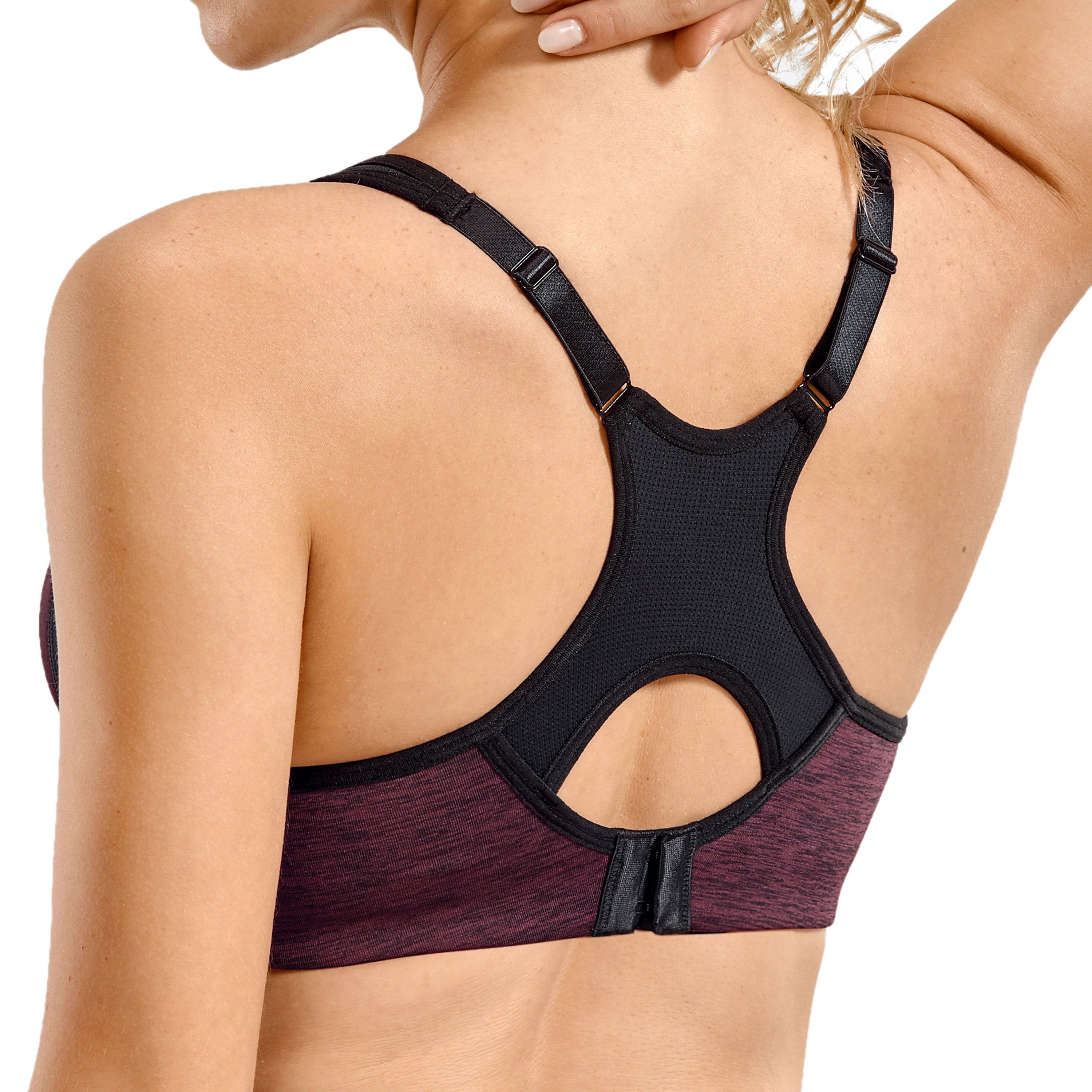 thumbnail 2 - SYROKAN Women&#039;s Underwire Sports Bra Support High Impact Racerback Lightly Lined