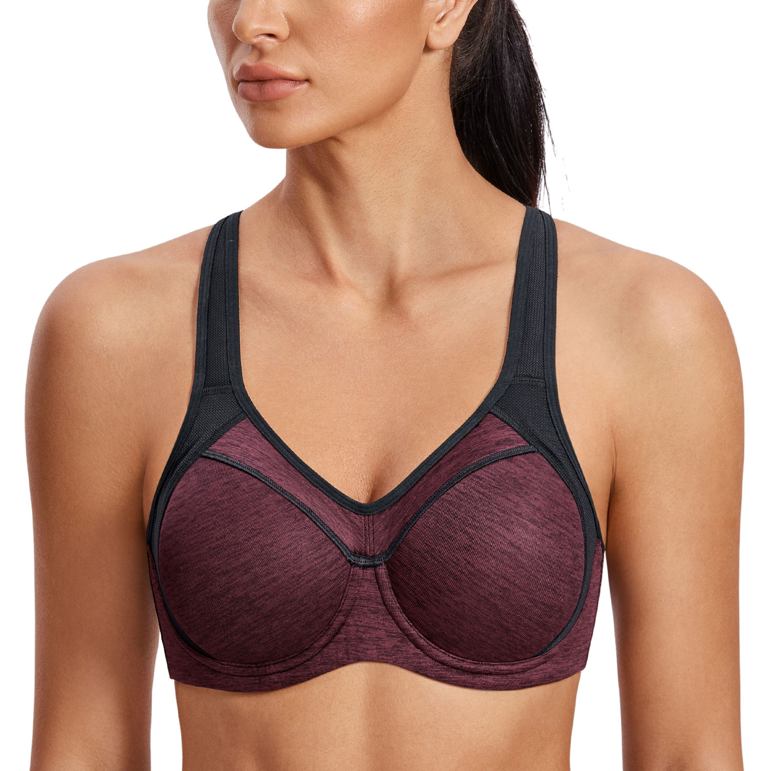 SYROKAN High Impact Sports Bras for Women Underwire High