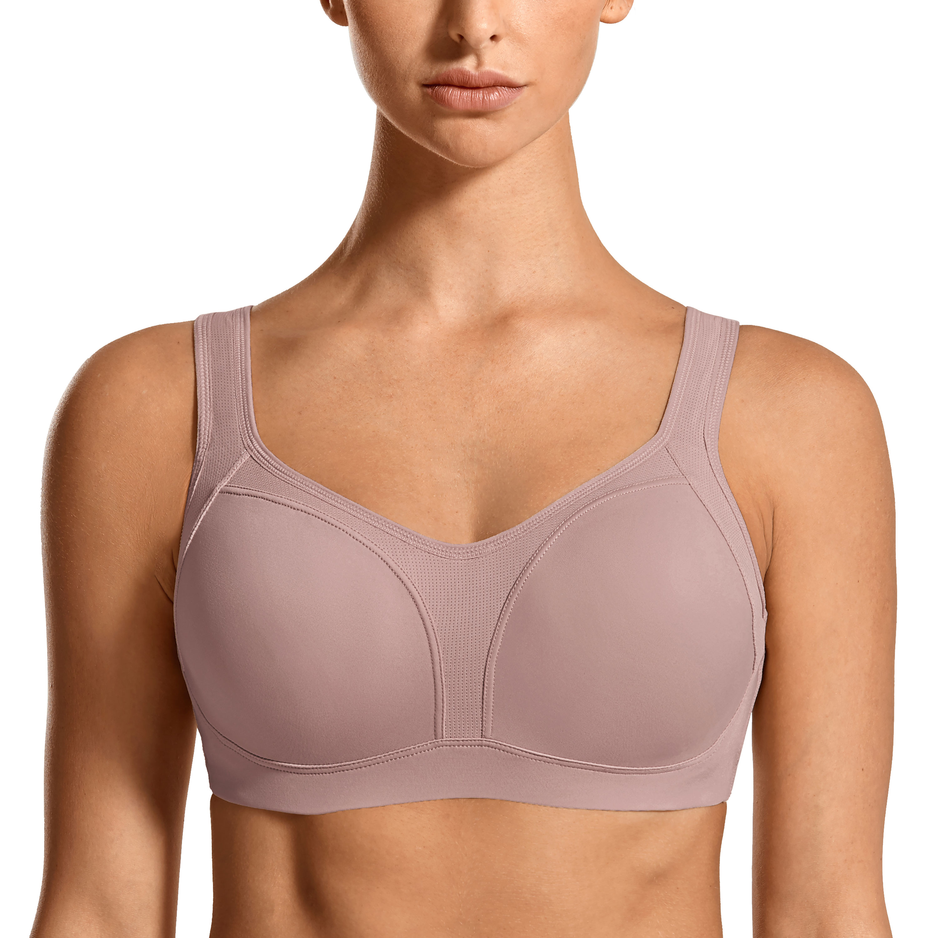 SYROKAN Women's High Impact Underwire Sports Bra Adjust Strap Full Figure  Padded