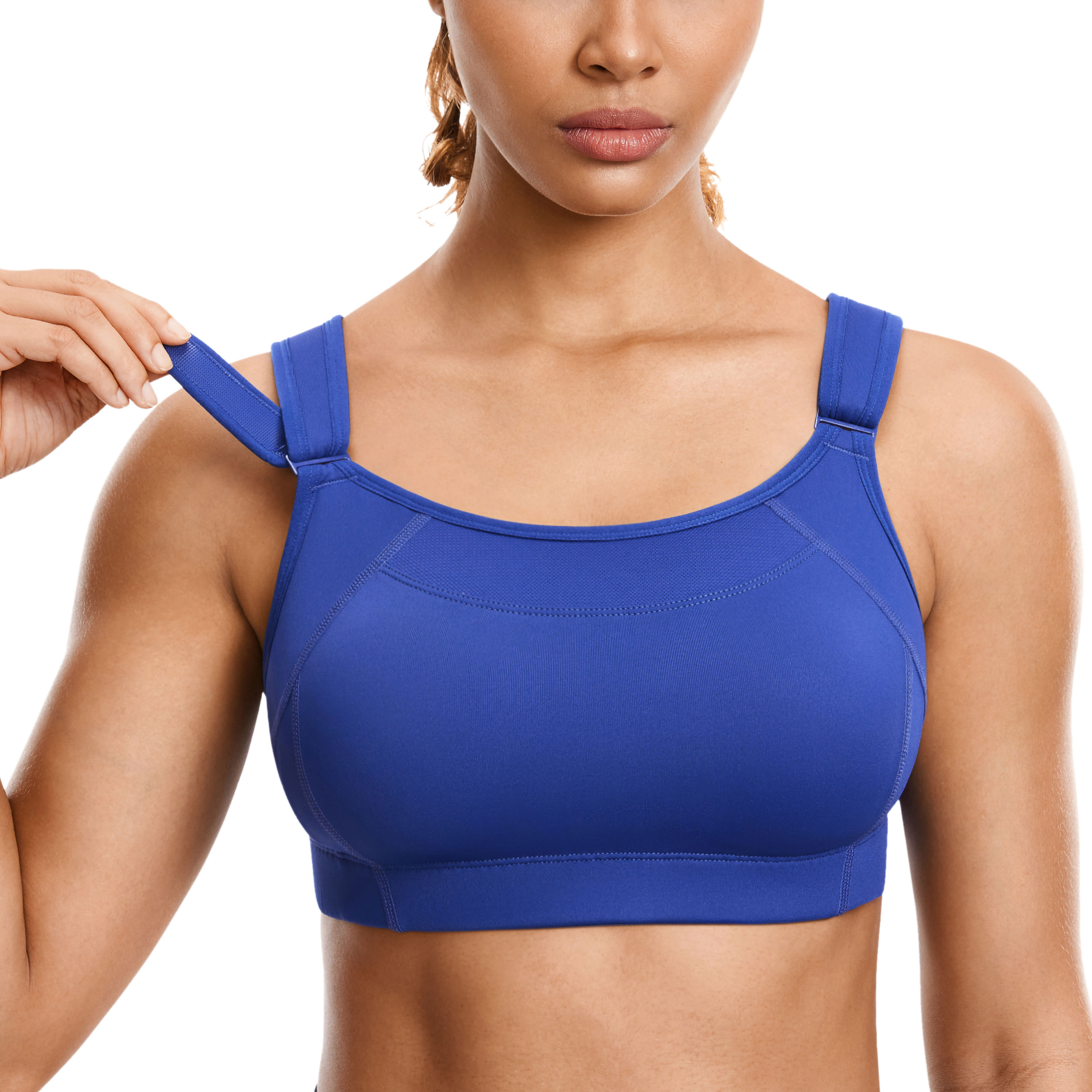 SYROKAN Front Adjustable Sports Bras for Women High Impact Wirefree Workout  Bra