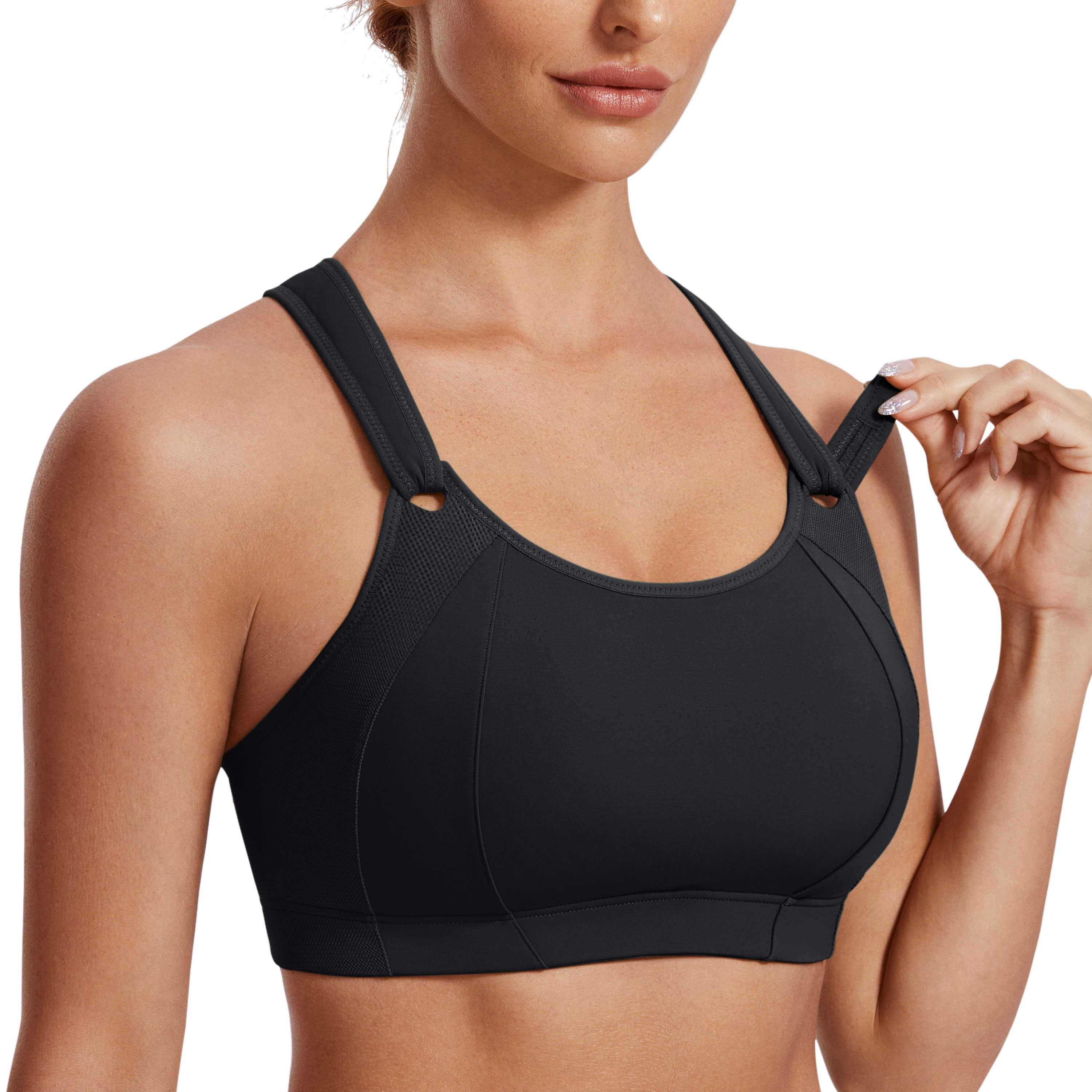 Syrokan 38h Black Ultra Support Racerback Wirefree Sports Bra