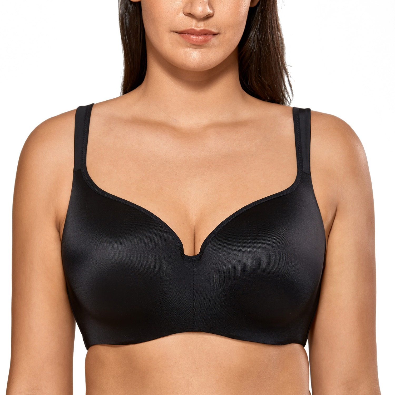 Women's Smooth Underwired Lightly Padded Contour Seamless T-shirt Bra AB C DE FG 
