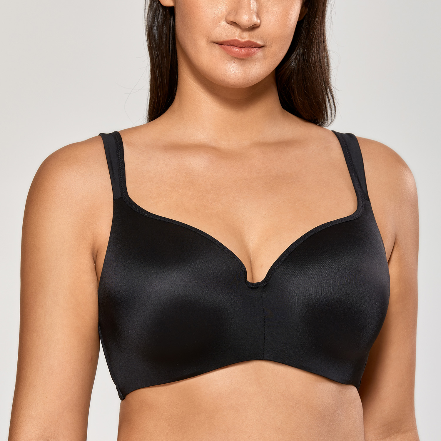 DELIMIRA Damen T-shirt BH mit Bügel Nahtloser Große Größen Gepolstert