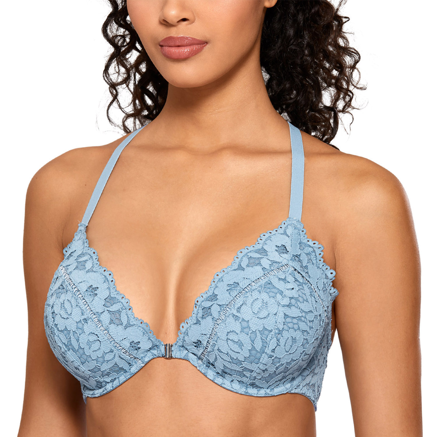 SELONE Bras for Women Push Up No Underwire Front Closure Front