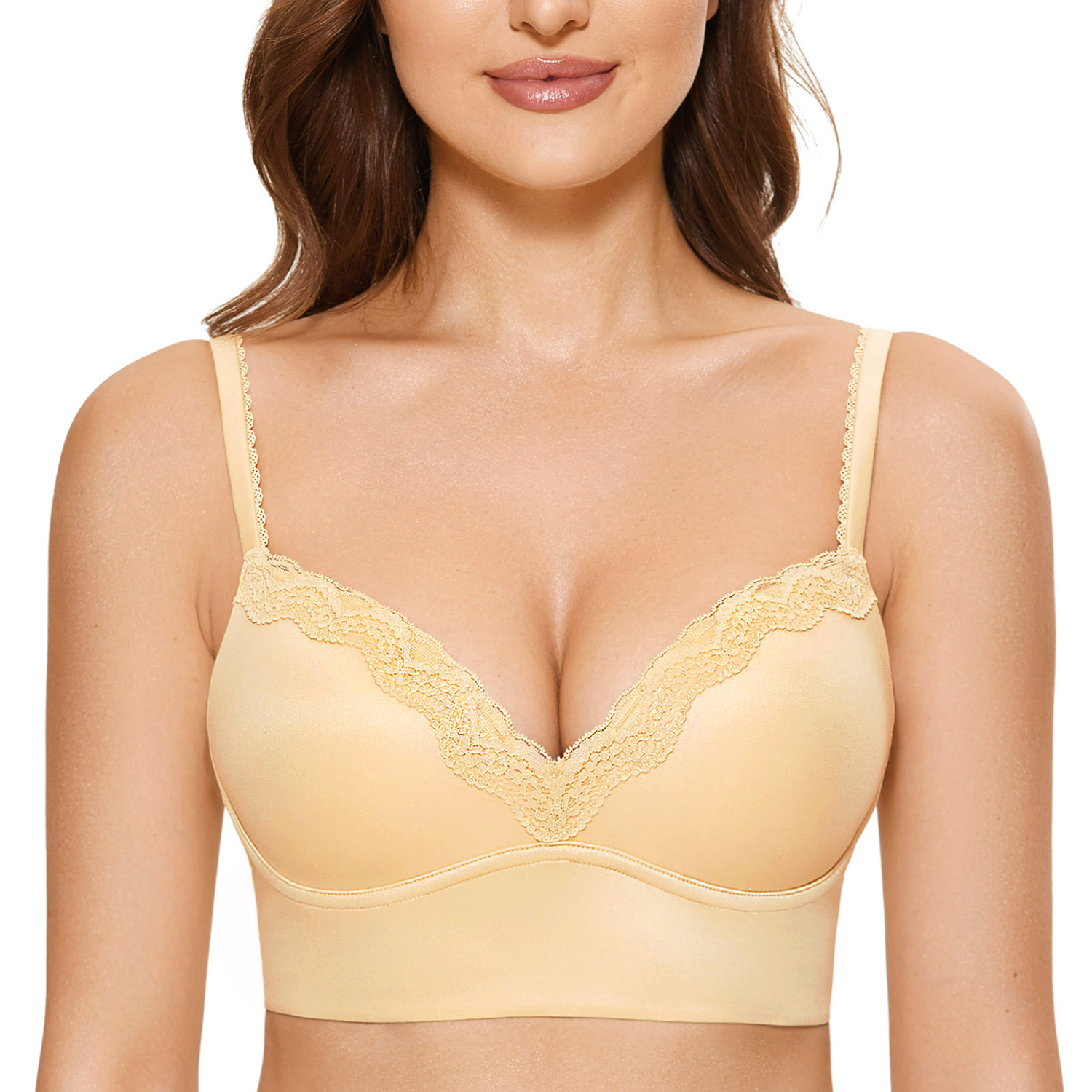 Caged Longline Lace Push Up Bra