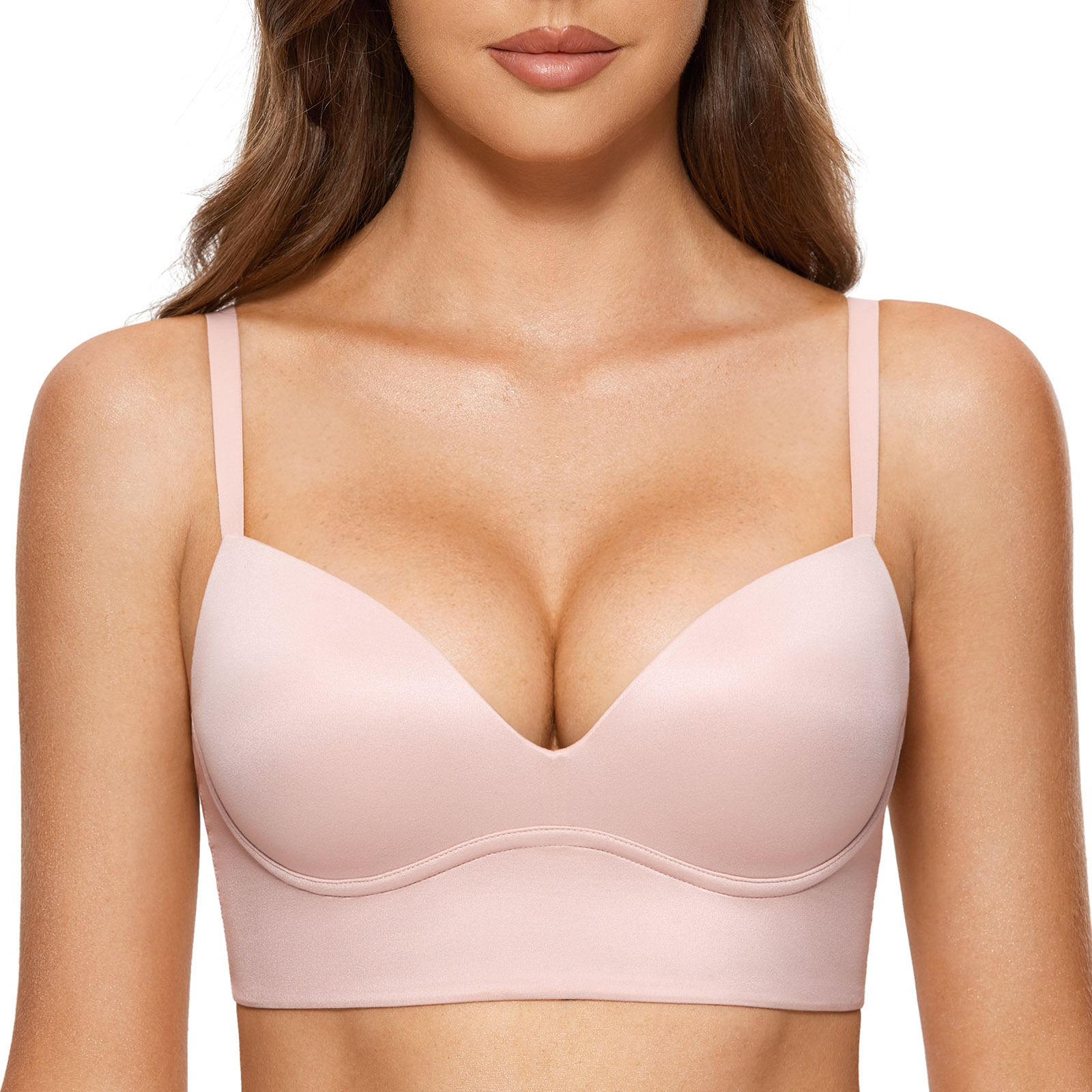 DOBREVA Women's Push Up Wireless Bra Padded T Shirt Bras No