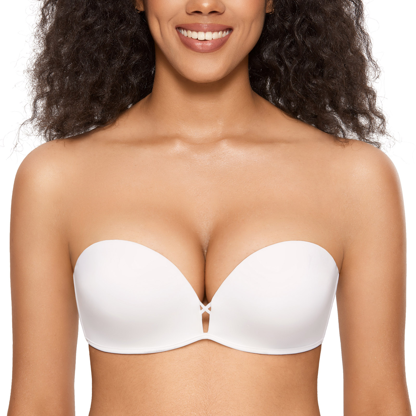 DOBREVA Women's Push Up Strapless Bra T-shirt Underwire Add-2-Cup Bandeau  Bras