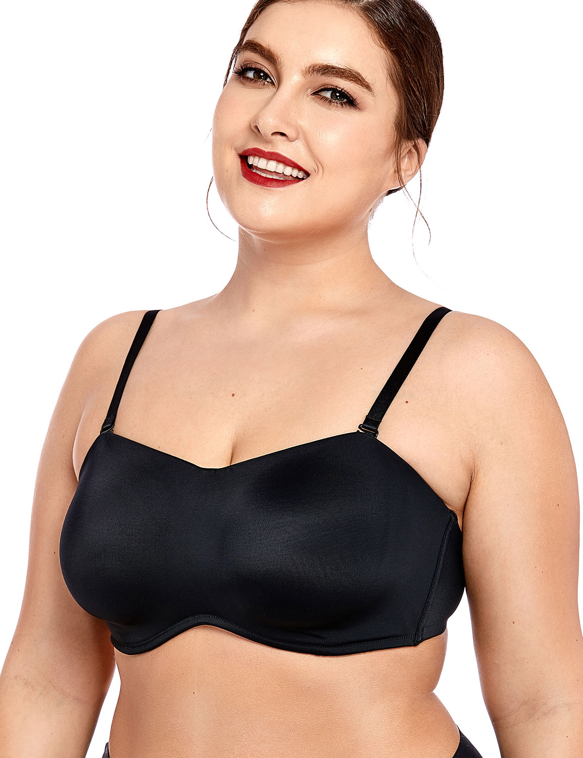 Womens Minimizer Strapless Bra Seamless Underwire Bandeau For Large 