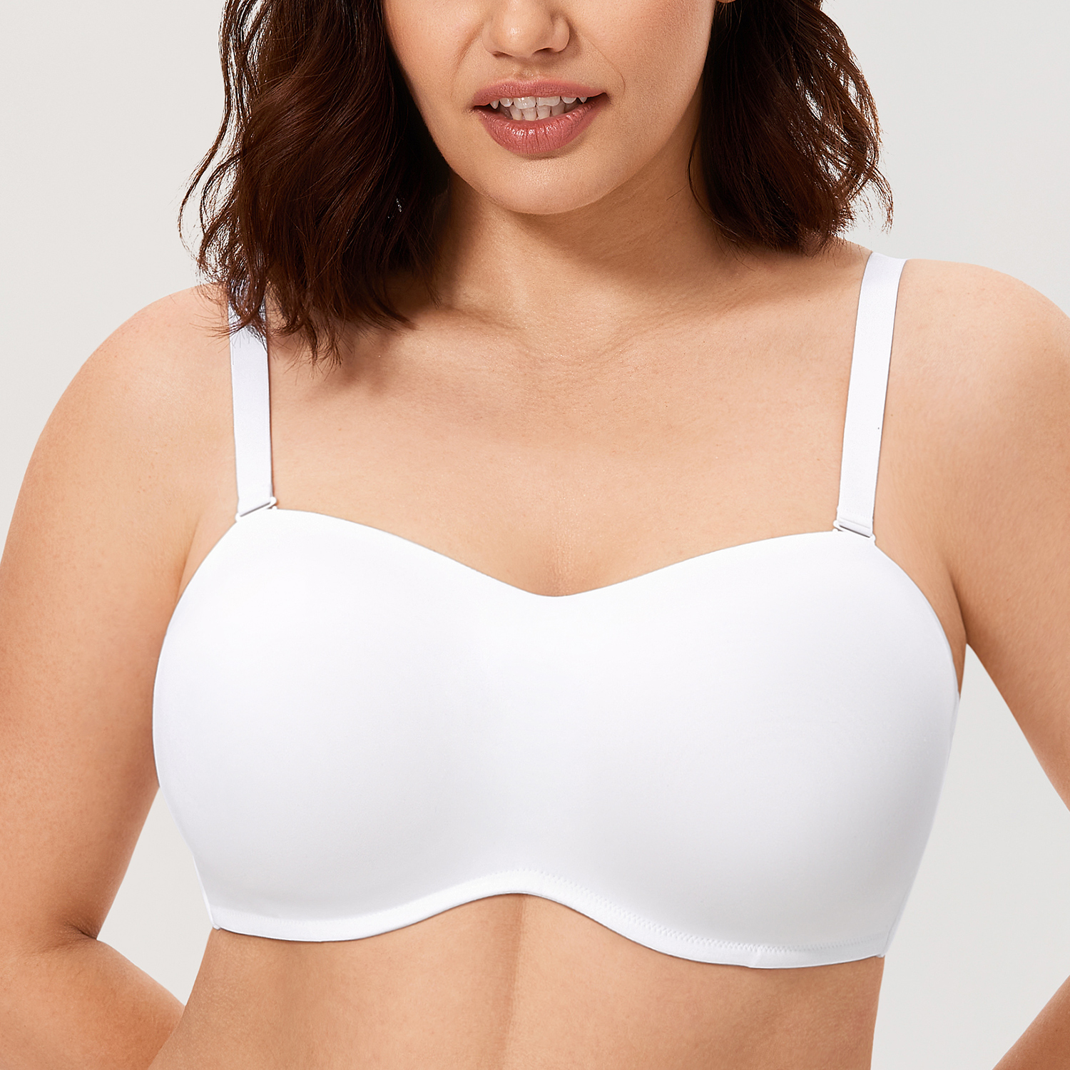 DELIMIRA Womens Seamless Underwire Bandeau Minimizer Strapless Bra