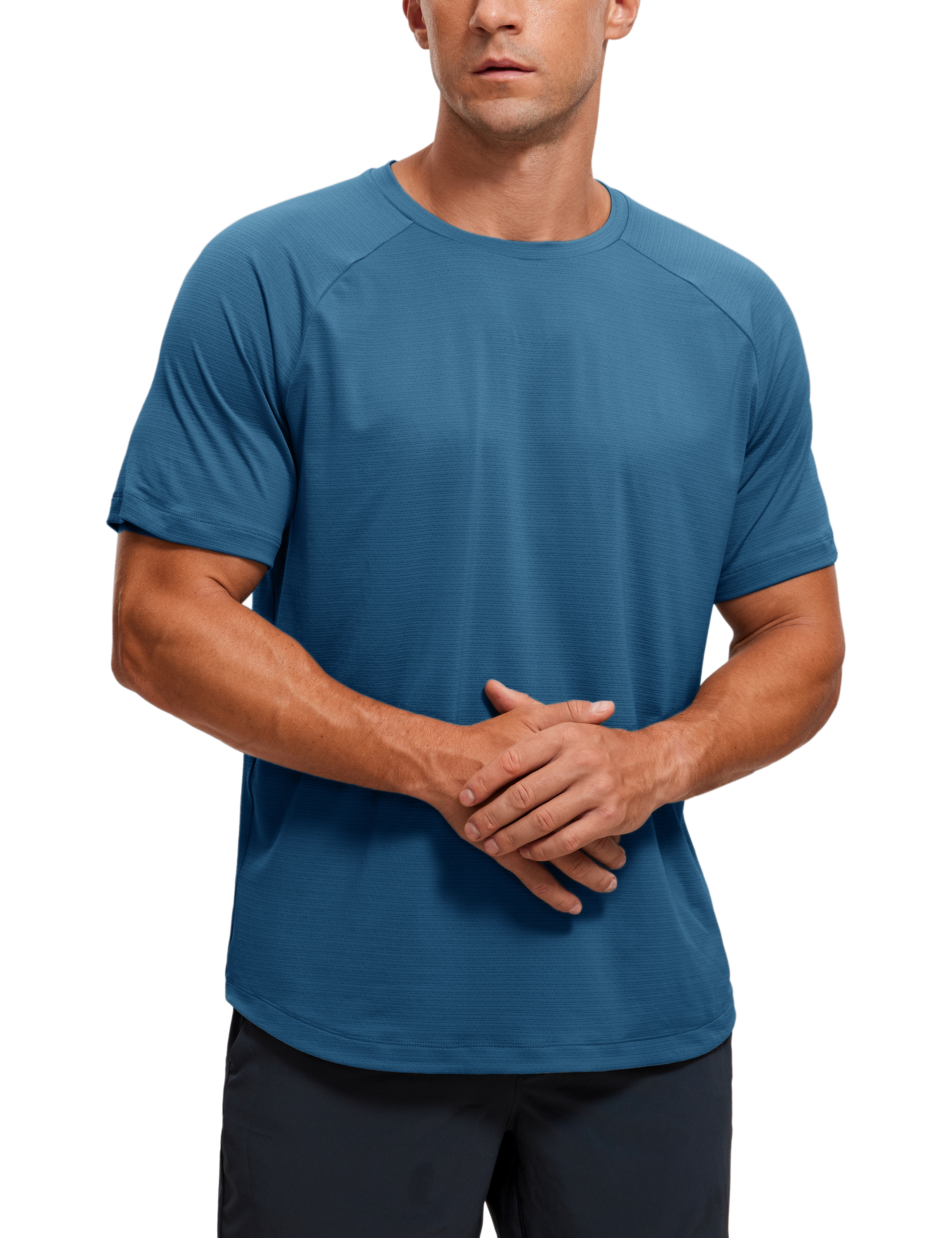 CRZ YOGA Lightweight Men's Quick Dry Crew Neck T-Shirt Short Sleeve Gym Top  