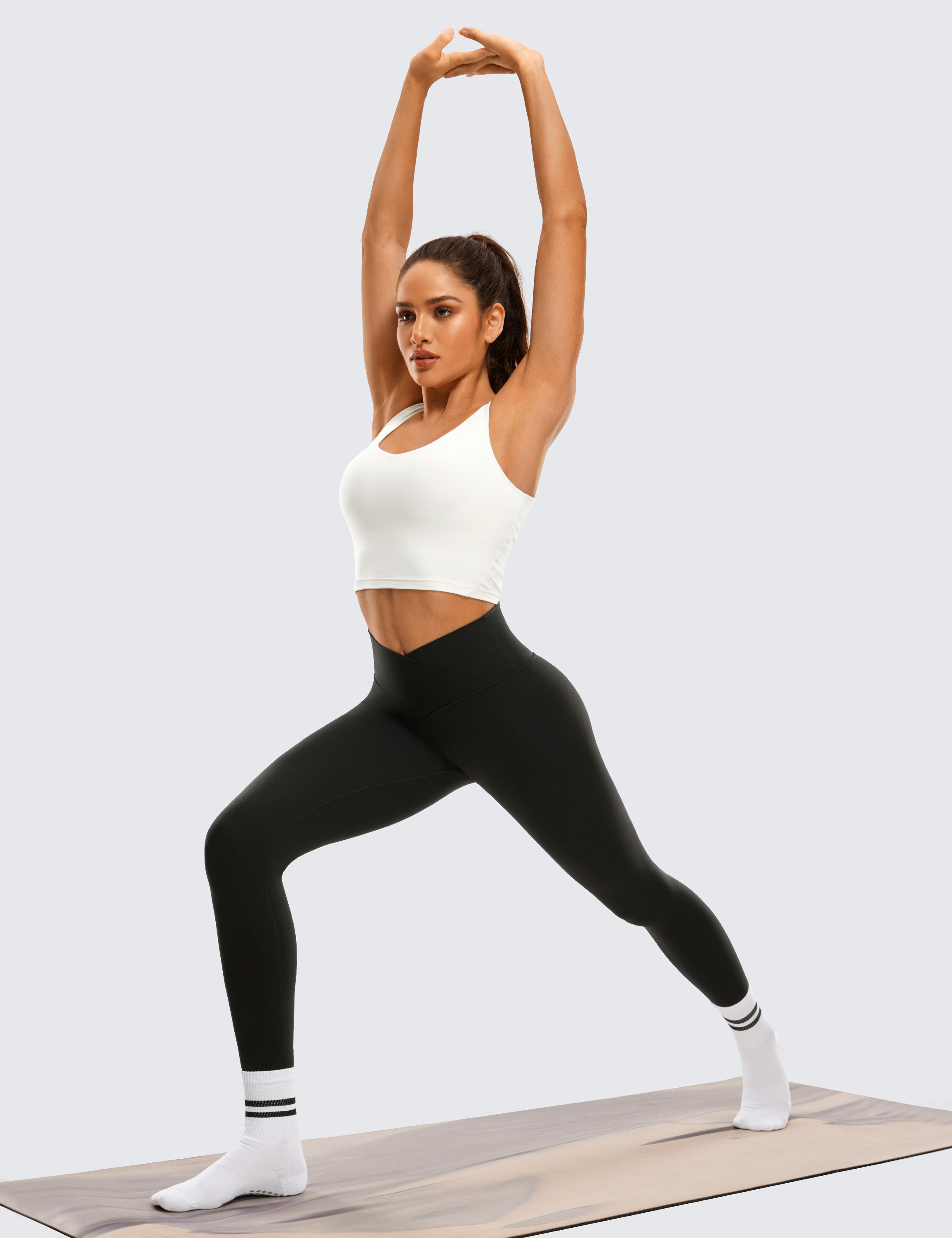 CRZ YOGA Butterluxe Womens Workout Leggings 28 Inches V Cross Waist Yoga  Pants