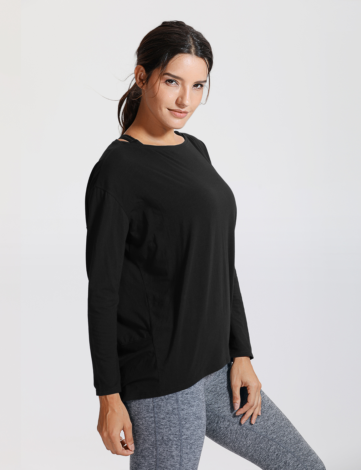 CRZ YOGA, Tops, Pima Cotton Short Sleeves Cropped Crew Neck