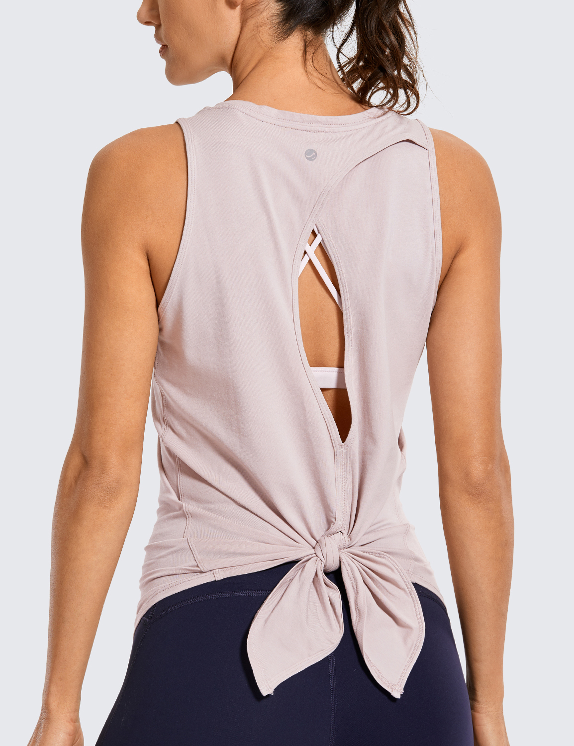 CRZ YOGA Women Pima Cotton Sleeveless Shirts Yoga Vest Open Back Sport ...