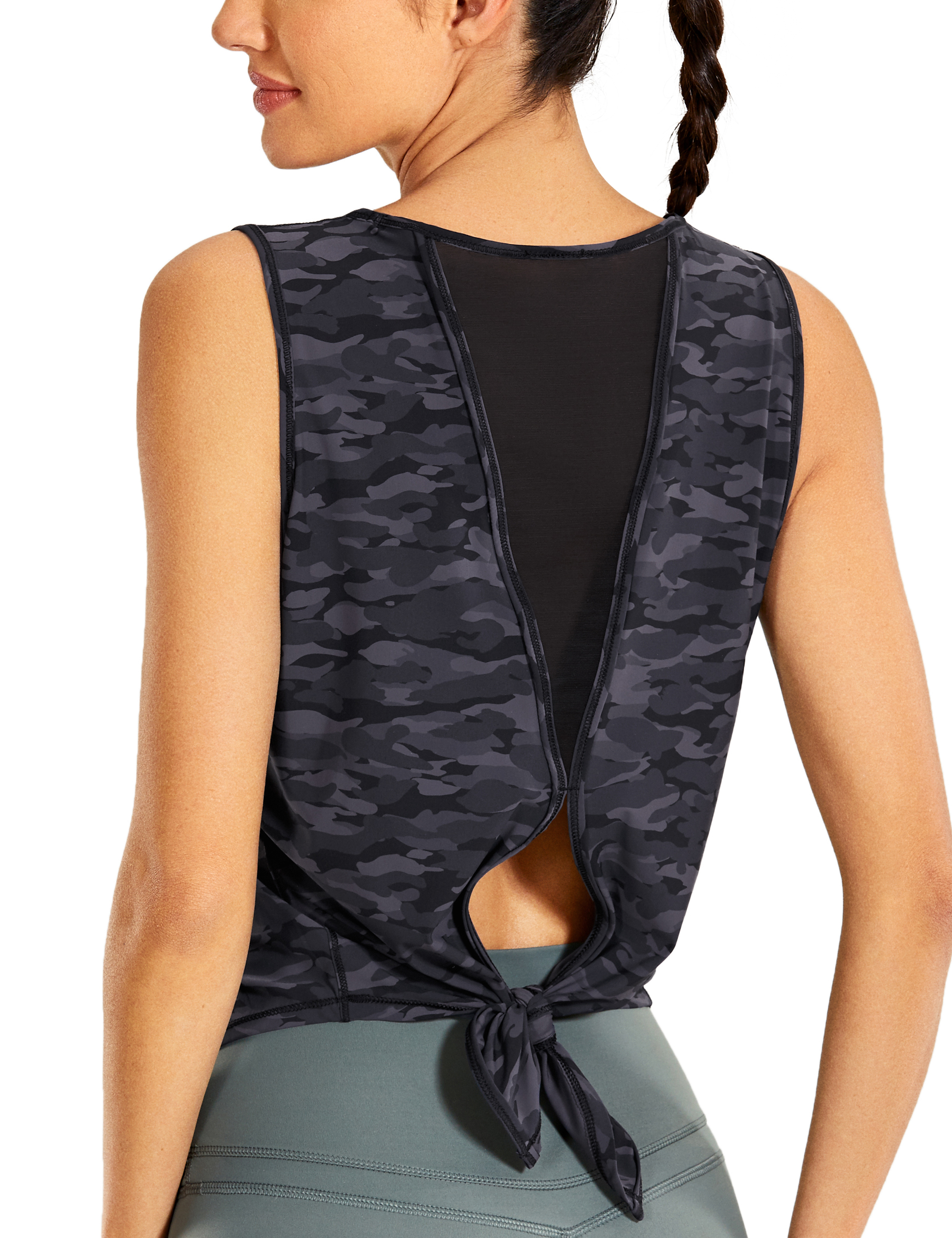 CRZ YOGA Women's Mesh Workout Tank Tops 