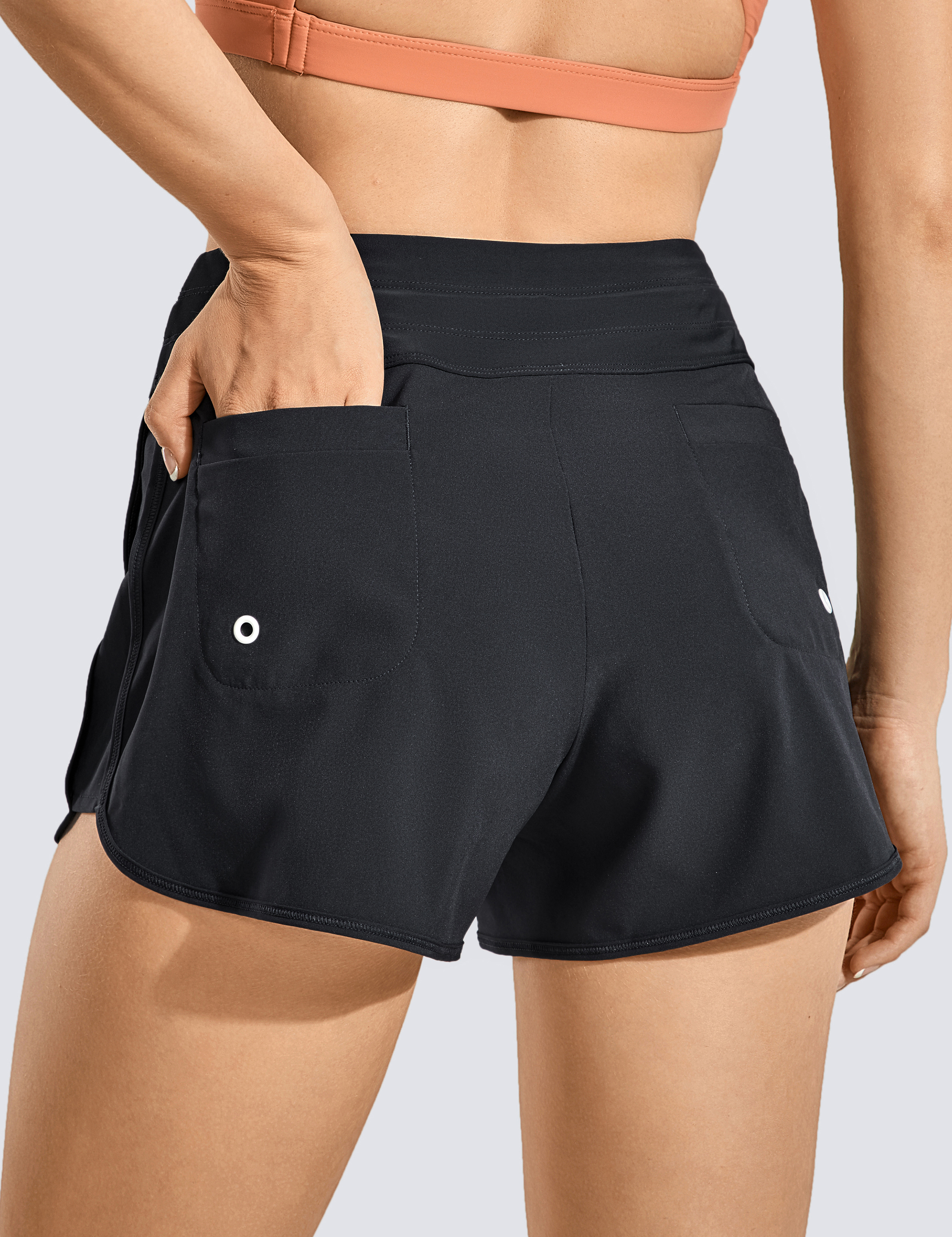 CRZ YOGA Womens Mid Waisted Running Shorts Liner - 5'' Quick Dry Athletic  Sport Workout Track Shorts Zip Pocket Black XX-Small : : Clothing,  Shoes & Accessories