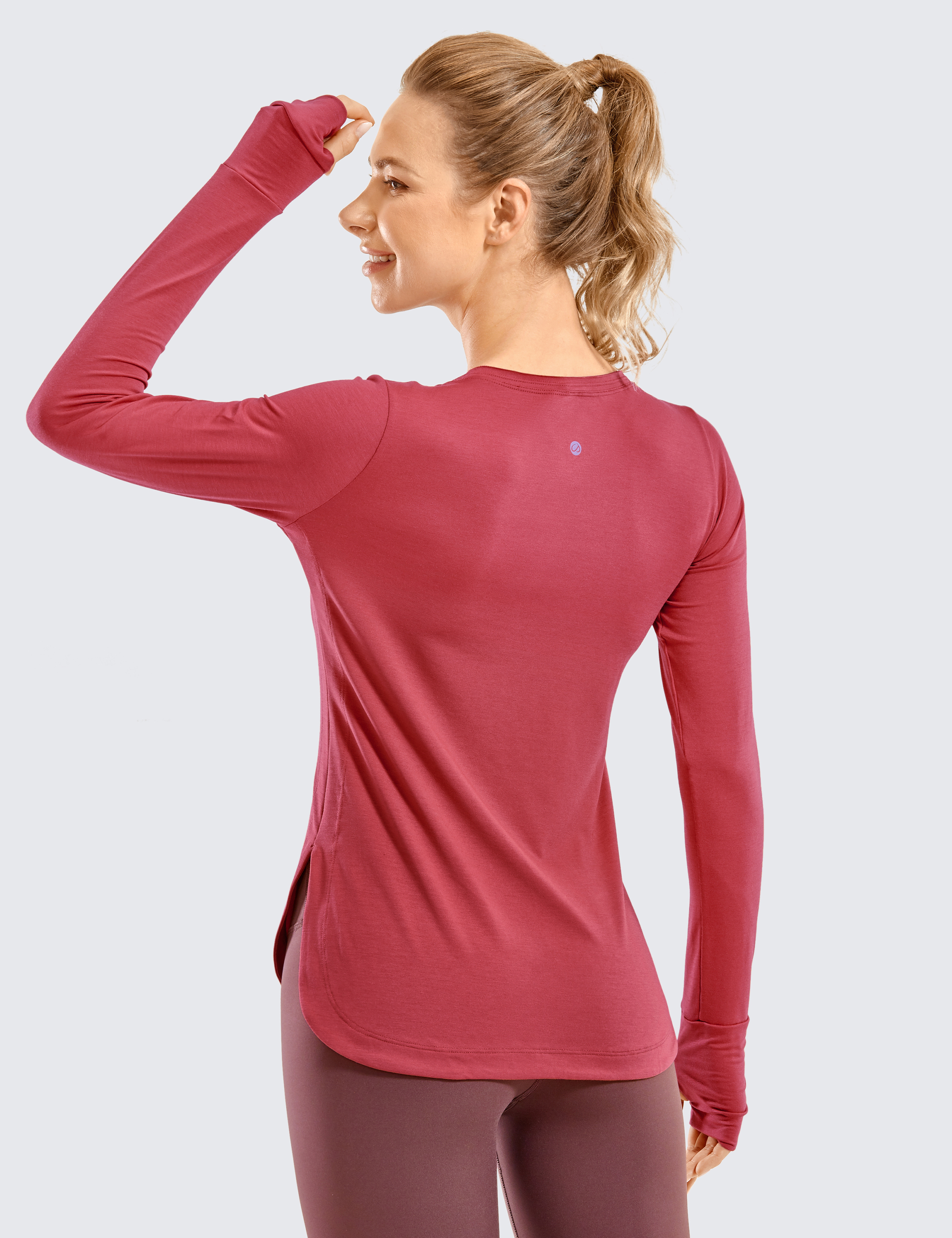 CRZ YOGA Women's Running Shirt Long Sleeve Half-Zip Workout Tops Crop  Athletic