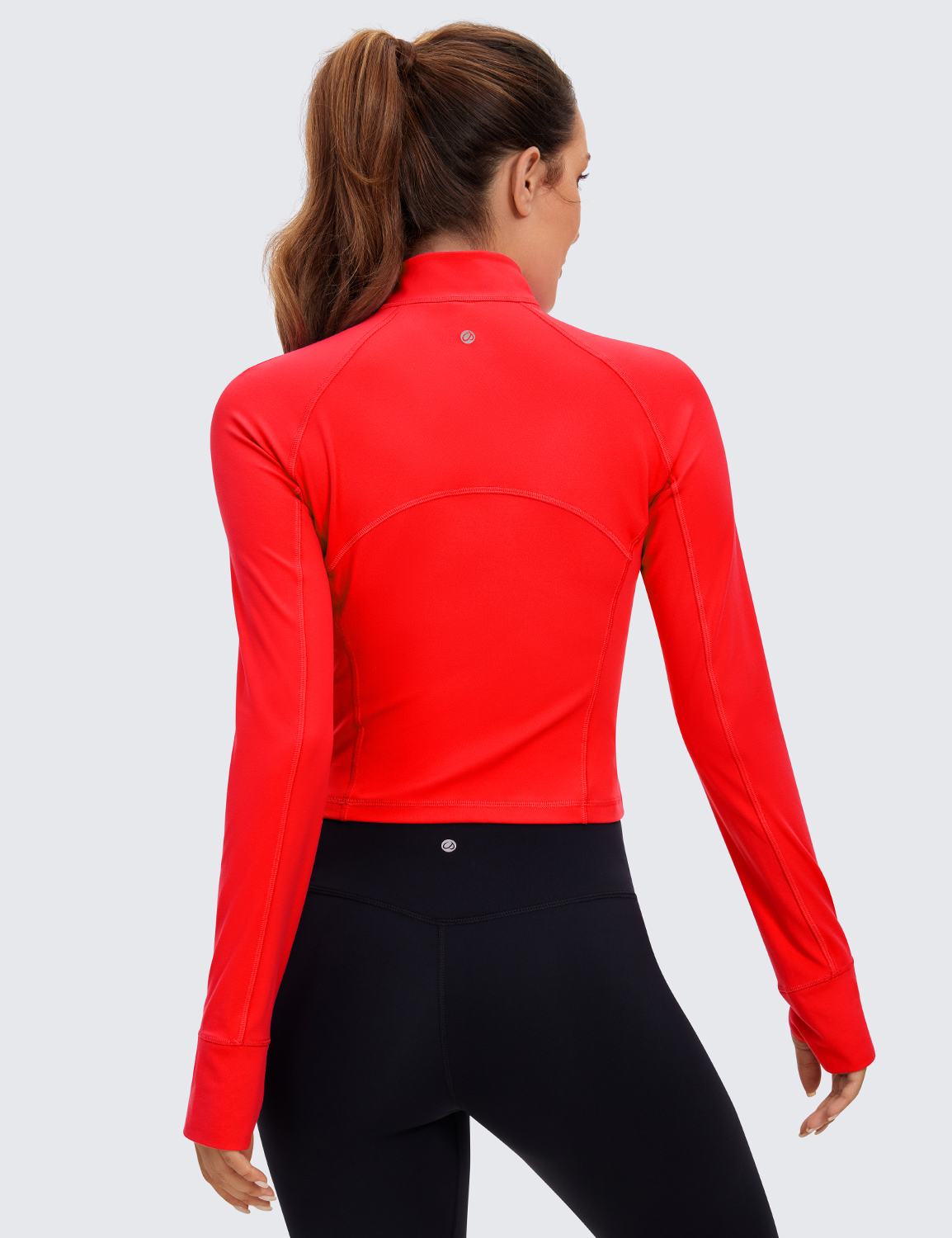 CRZ YOGA Butterluxe Womens Half-Zip Long Sleeve Workout Shirts Cropped Tops
