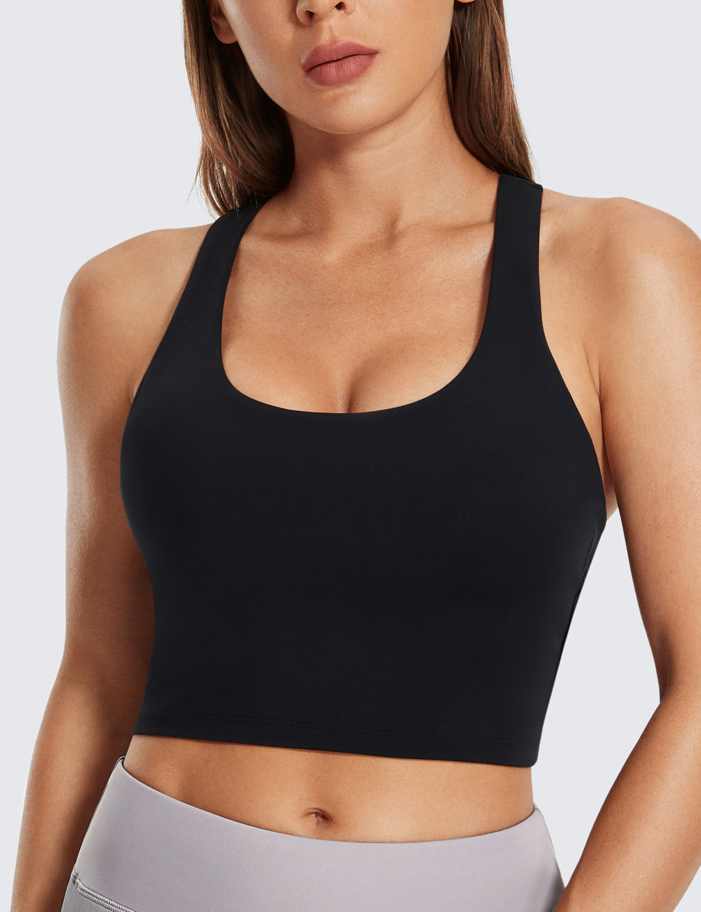 VANTONIA Crop Top with Built in Bra Backless Yoga Workout Tank Top Cute  Longline Sports Bras for Women Open Back Bra Cami : : Clothing,  Shoes