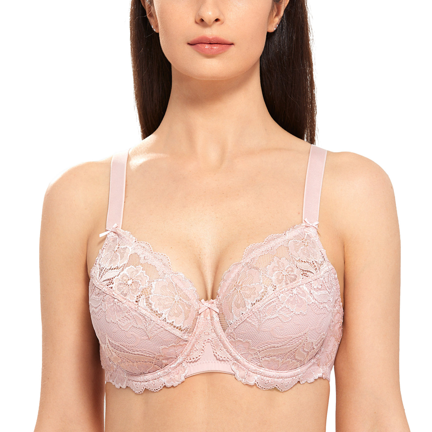 Exclare Women Full Coverage Lace Floral Underwire Bra-59