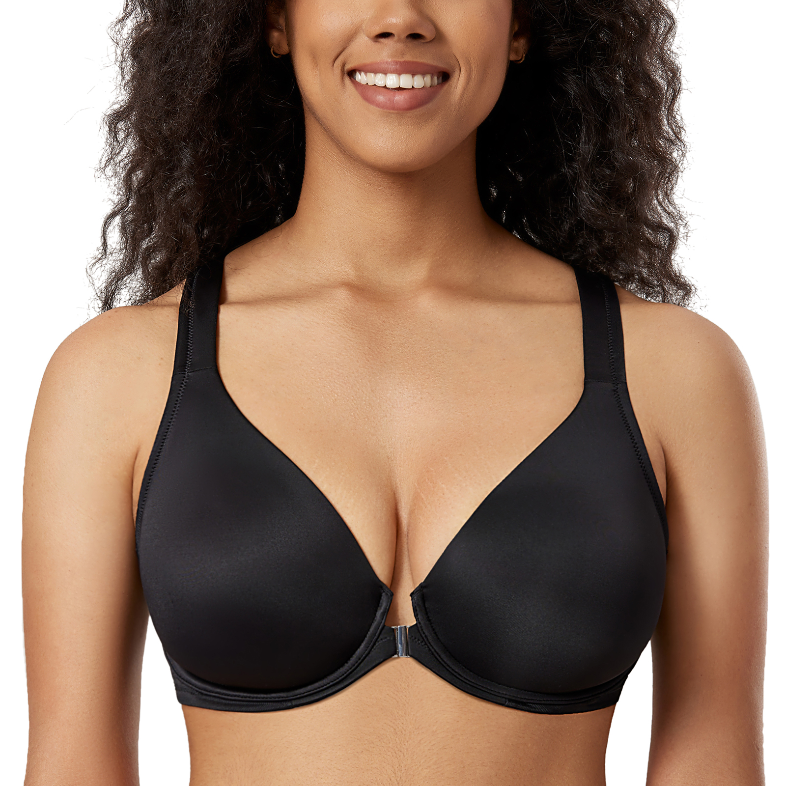 DELIMIRA Women's Front Closure Bra Racerback Underwire Unlined