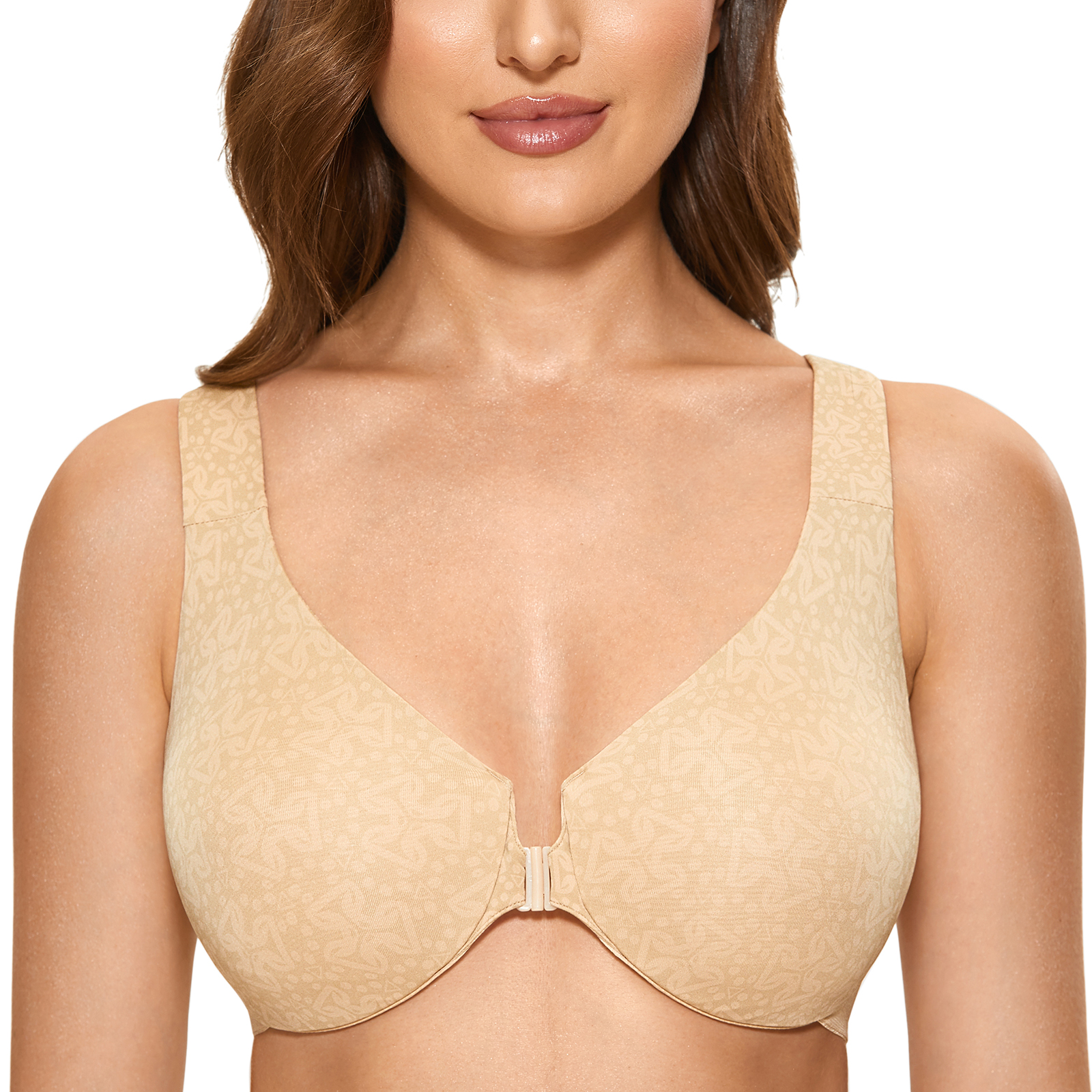 DELIMIRA Women's Front Closure Bra Racerback Underwire Non-padded