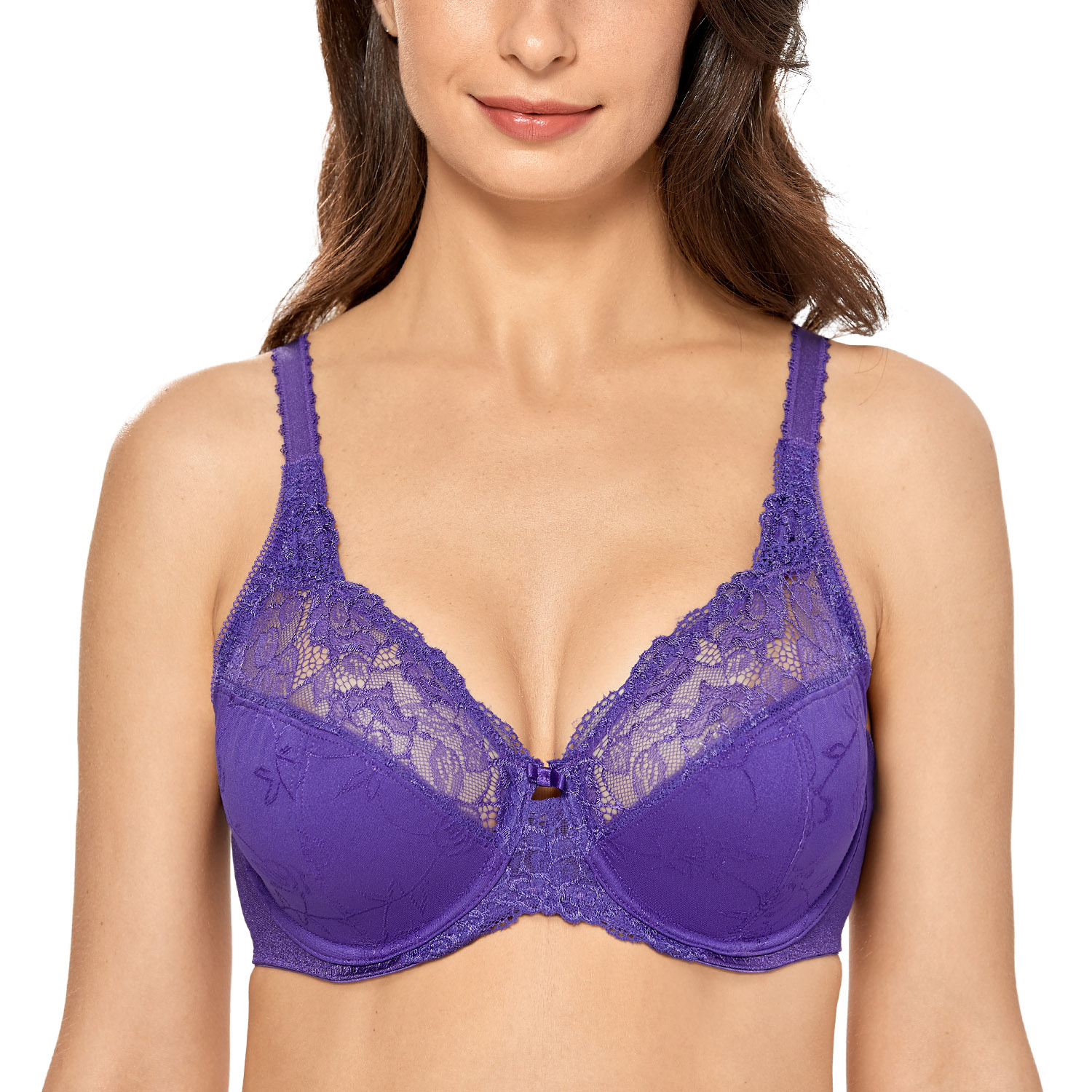 Delimira Womens Plus Size Minimiser Bra Unlined Underwire Full Coverage