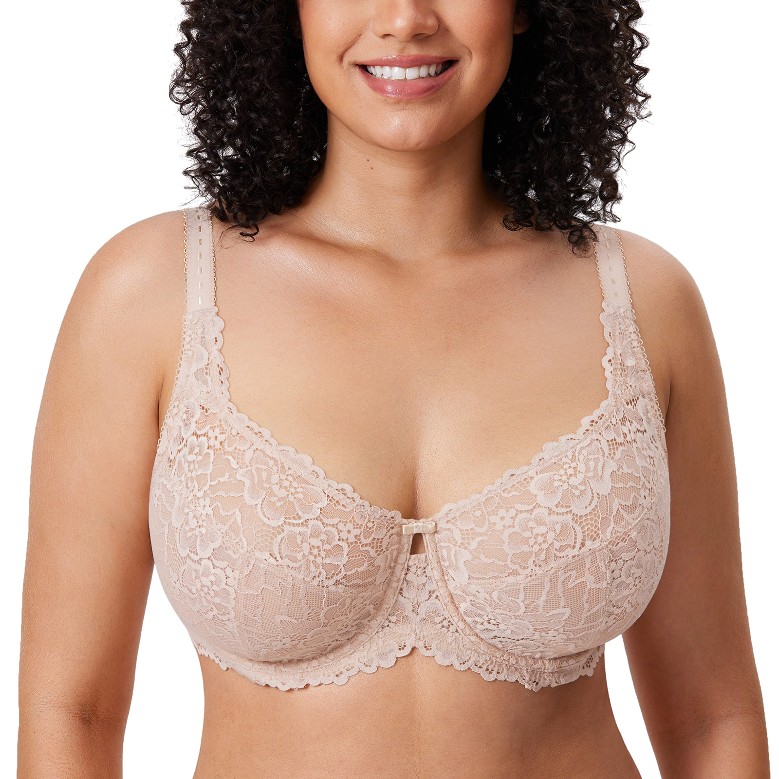 Delimira Women's Full Coverage Lace Wireless Non Padded Cotton Bra Plus  Size B C D E F H I J - Price history & Review, AliExpress Seller - DELIMIRA  Official Store