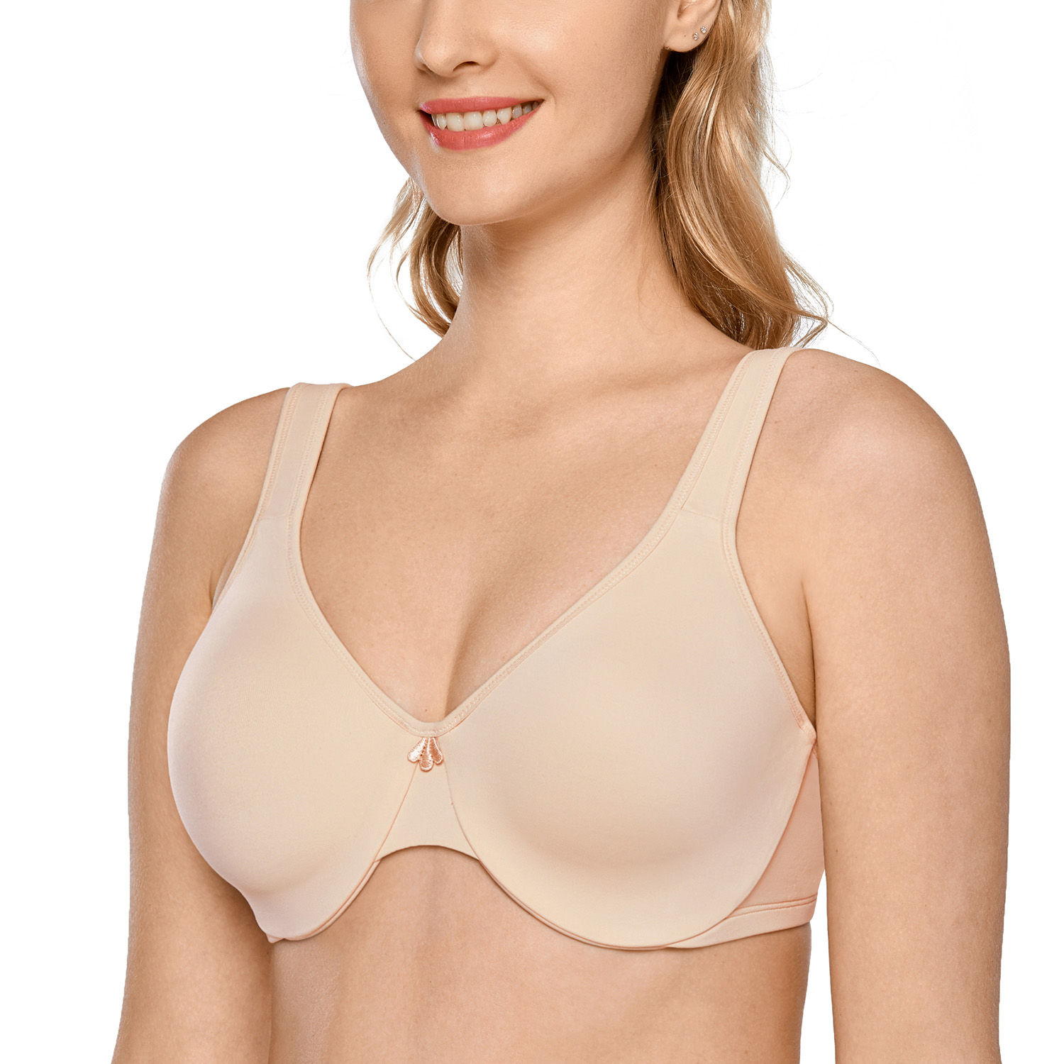 Delimira Womens Non-Padded Minimizer Bra Full Coverage Smooth Underwire Plus Size 