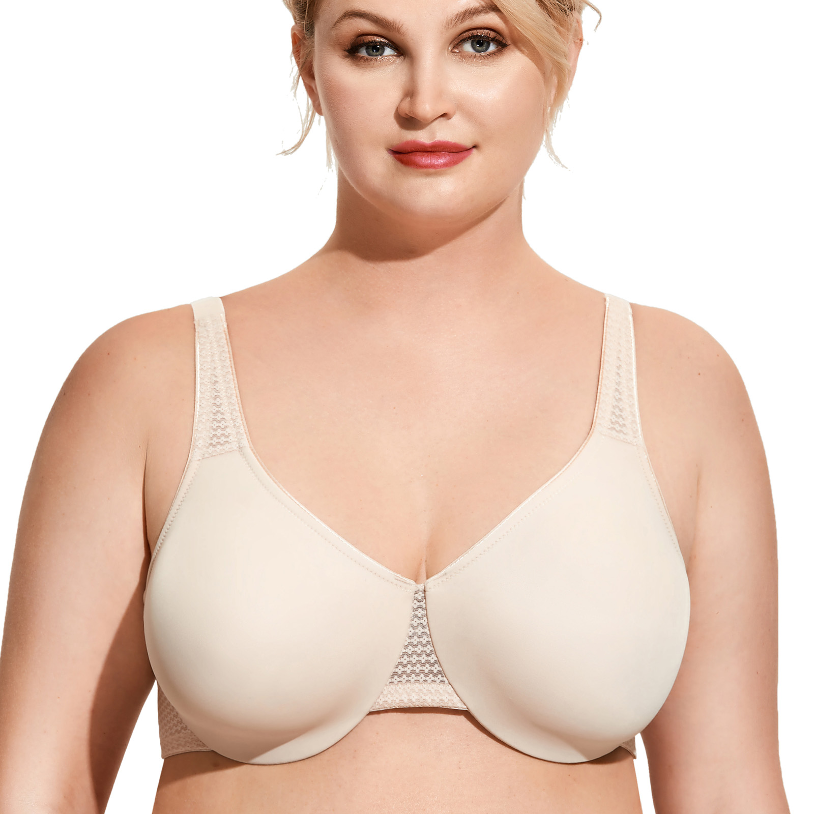 Delimira Womens Plus Size Minimiser Bra Unlined Underwire Full Coverage