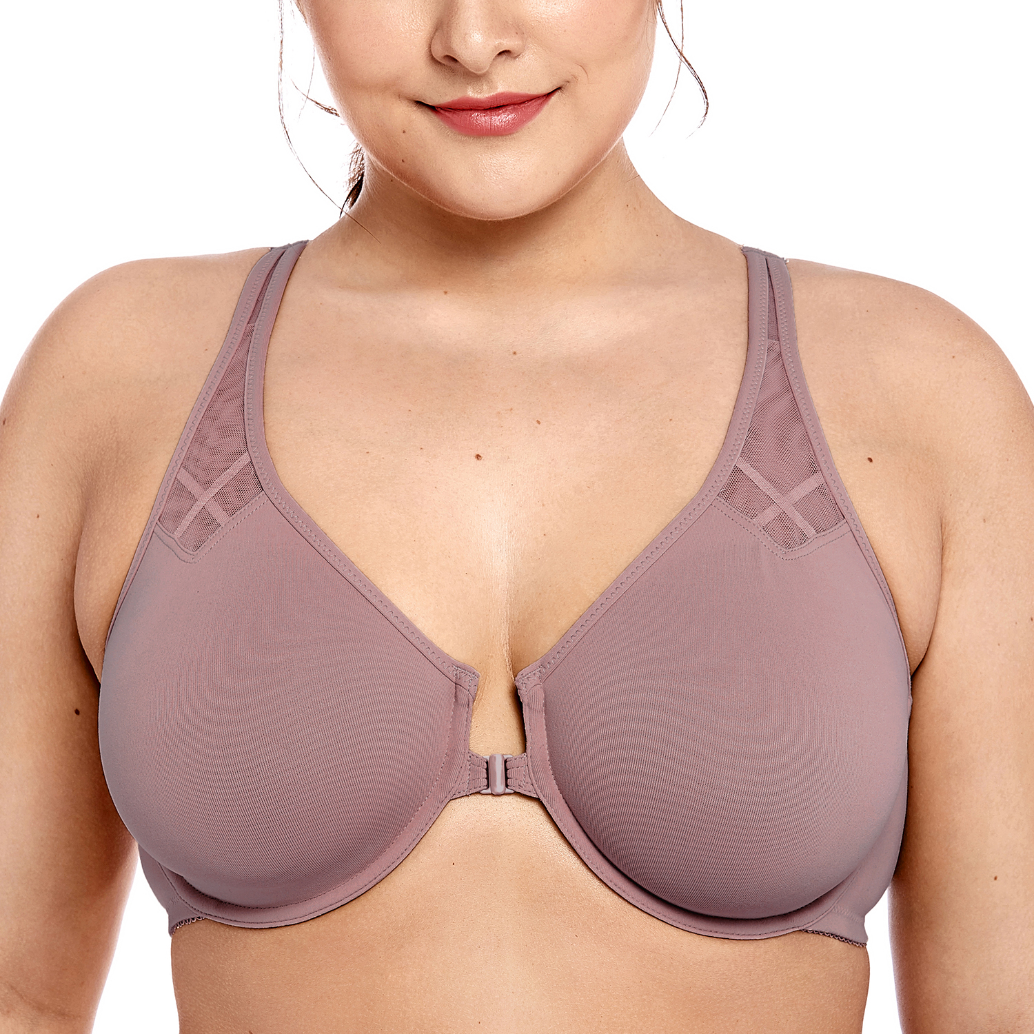 Delimira Women S Front Closure Bra Non Padded Seamless Underwire