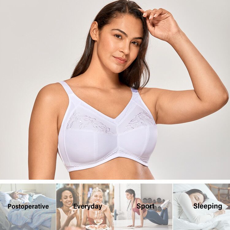 DELIMIRA Women's Mastectomy Pockets Wireless Post-Surgery Plus Size Sleep  Bra Barely Buff 34C : : Clothing, Shoes & Accessories