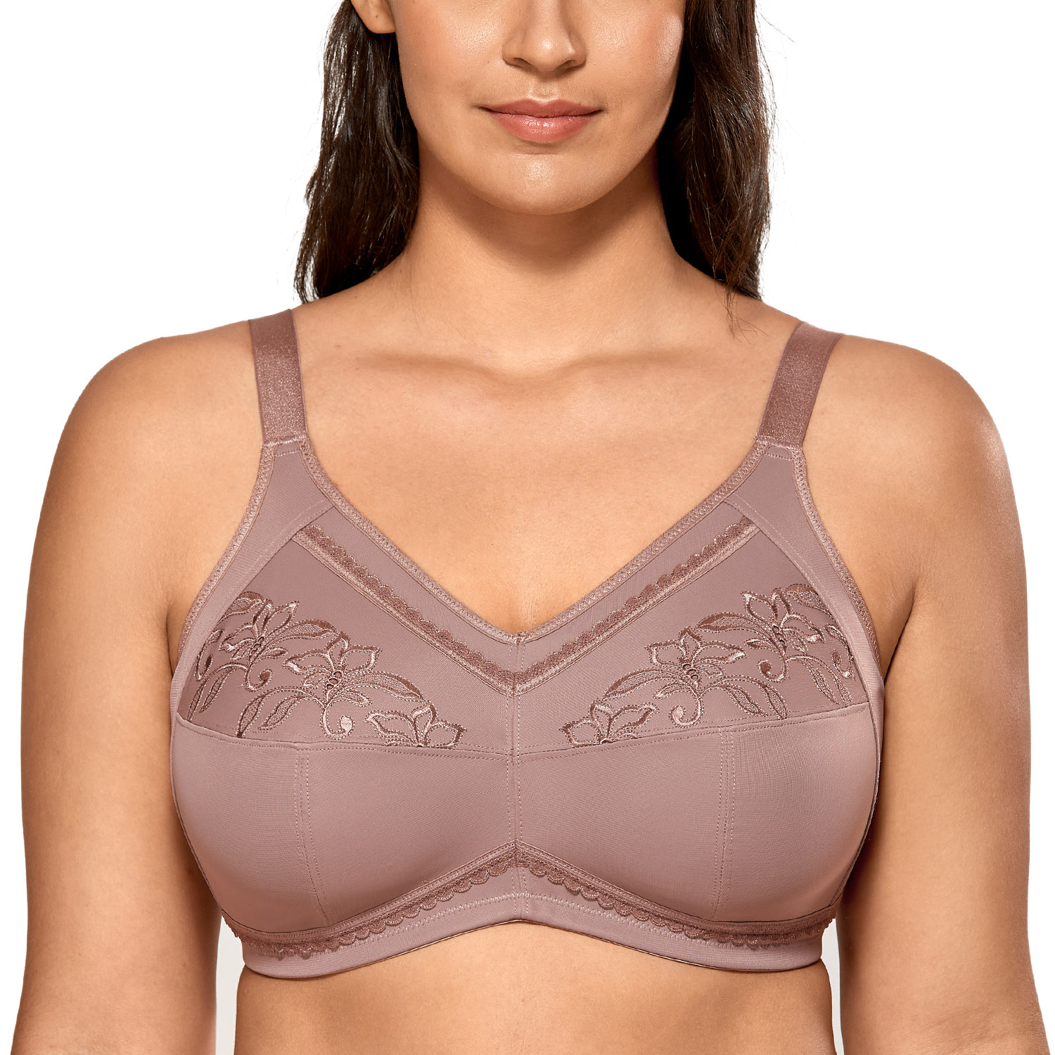 DELIMIRA Women's Front Closure Bra Racerback Underwire Non-padded Cup 