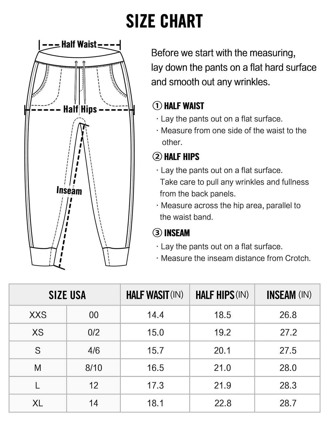 crz yoga size chart